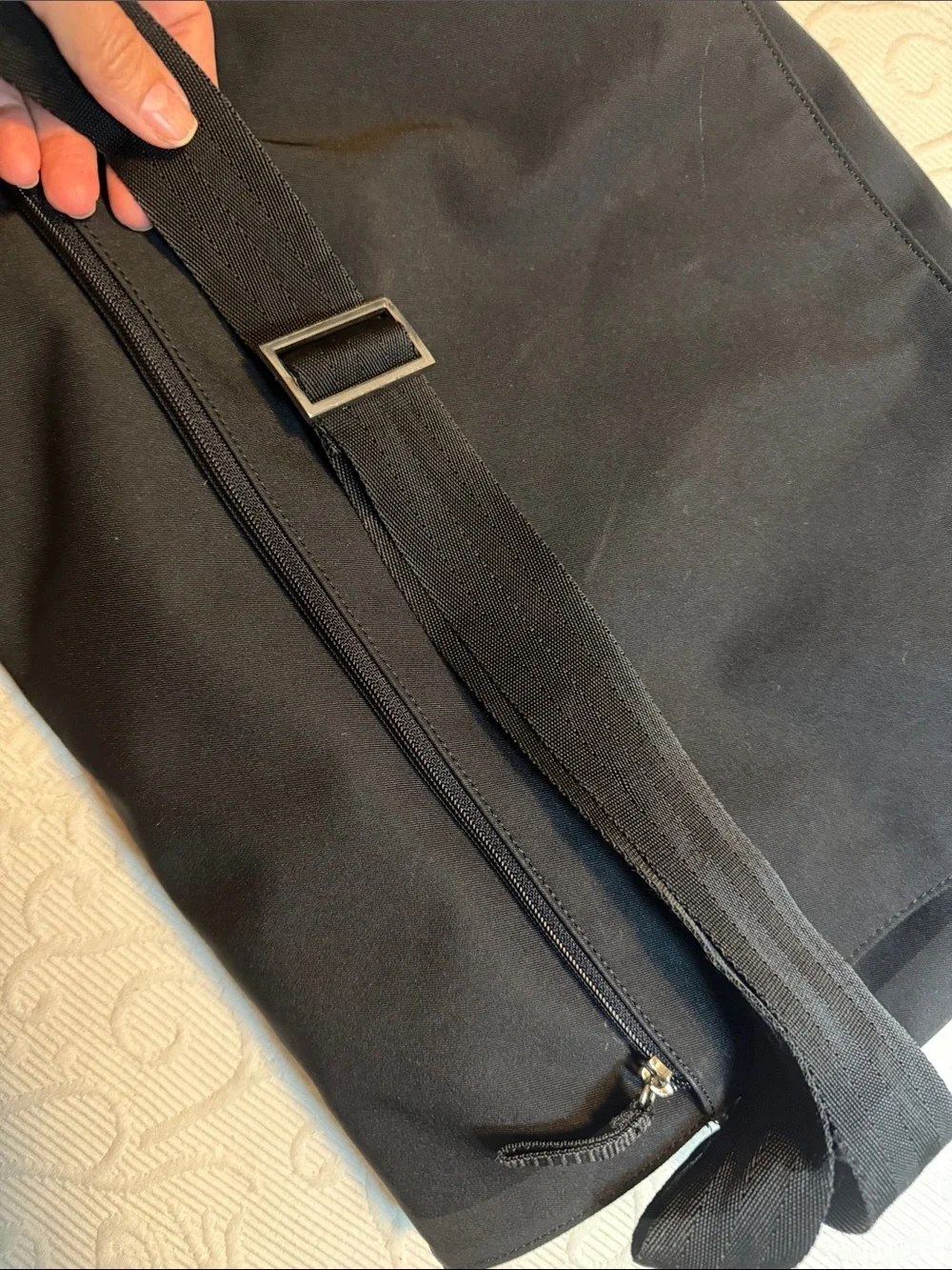 Black Canvas Messenger Bag by GAP.